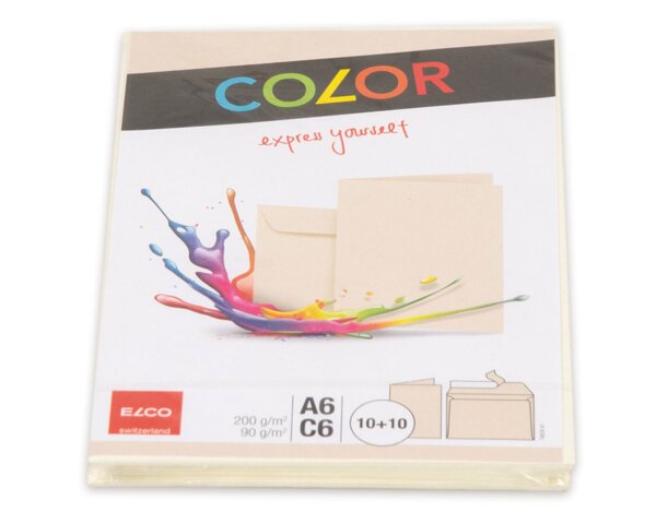 Couvert-Set Color A6 & C6 chamois, Haftklebeverschluss  Farbige Couverts, Couverts, Couverts ohne Fenster, Elco Couvert-Marken, Color, Blöcke, Hefte & Papier, Schreibkarten