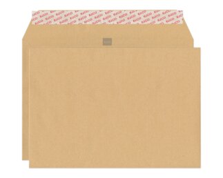 Enveloppe Kraft brun C4 sans fenêtre,  patte autocollante  Enveloppes