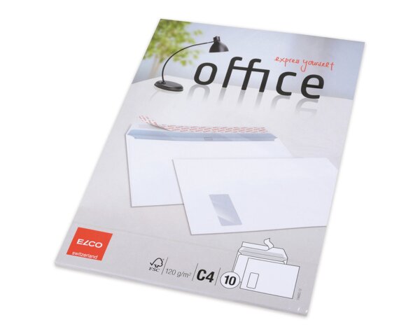 Enveloppe Office C4 fenêtre à gauche,  patte autocollante  Enveloppes avec fenêtre, Enveloppes, Marques d'­enveloppes Elco, Office