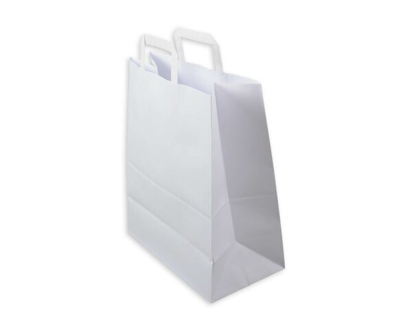 ELCO Papiertragetasche weiss 32x17x38 Grosspackung  Papiertaschen & Boxen, Tragetaschen mit Flachhenkel