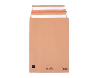 Papierversandbeutel mit Spitzboden, wiederverschliessbar, braun, 225x335x70 mm  Verpackung & Versand