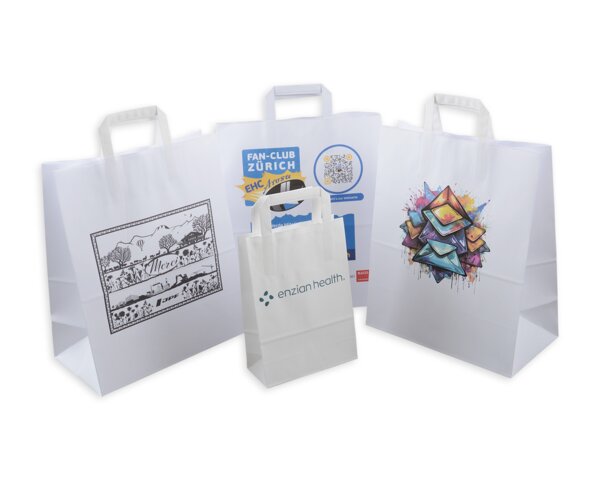 Sac en papier blanc imprimable ELCO Premium  Sacs en papier et  boîtes, Personnaliser et im­primer, Sacs en papier im­primables