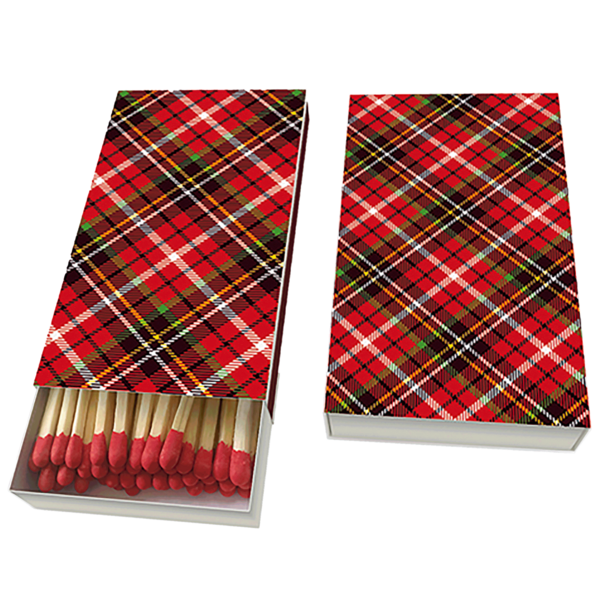 Zündholzschachtel "Tartan" Kerzenzubehör, Kerzen