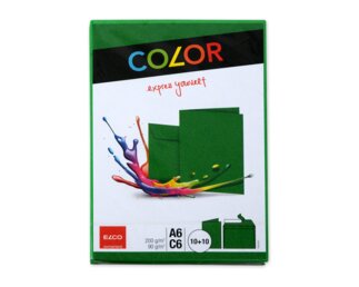 Couvert-Set Color A6 & C6 grün, Haftklebeverschluss Couverts