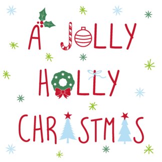 Serviette Holly Christmas Servietten & Partyartikel