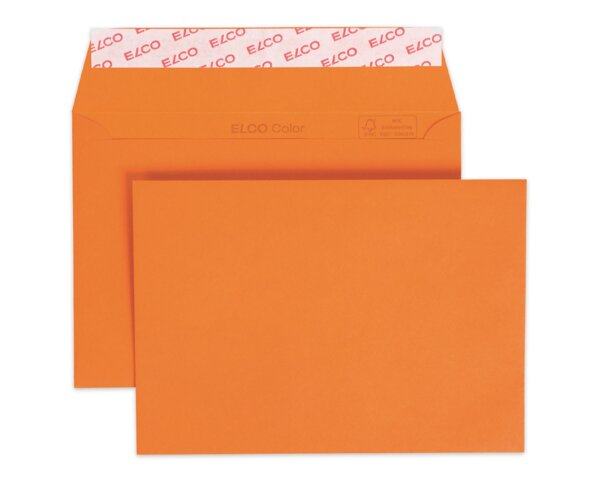Couvert Color C6 orange ohne Fenster, haftklebend  Farbige Couverts, Couverts, Couverts ohne Fenster, Elco Couvert-Marken, Color