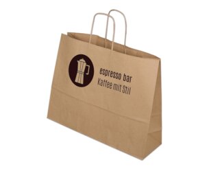 Bedruckbare Papiertasche mit Kordel, braun, 40x31  Bedruckbare Tragetaschen, Papiertaschen & Boxen, Personali­sieren & Bedrucken