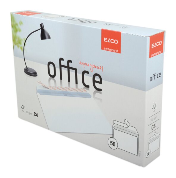 Enveloppe Office C4 sans fenêtre, patte autocollante  Enveloppes sans fenêtre, Enveloppes, Marques d'­enveloppes Elco, Office