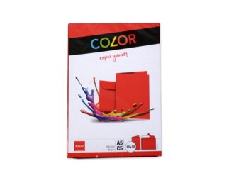 Couvert-Set Color A5 & C5 rot, Haftklebeverschluss Couverts