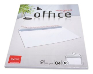 Enveloppe Office C4 sans fenêtre,  patte autocollante  Enveloppes