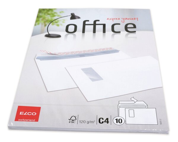 Enveloppe Office C4 fenêtre à droite,  patte autocollante  Enveloppes avec fenêtre, Enveloppes, Marques d'­enveloppes Elco, Office