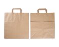 Papiertasche mit Flachhenkel, recycling braun, 32x22x34  Tragetaschen mit Flachhenkel, Papiertaschen & Boxen