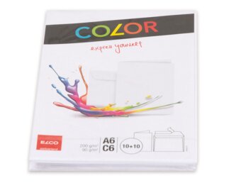 Couvert-Set Color A6 & C6 weiss, Haftklebeverschluss  Couverts