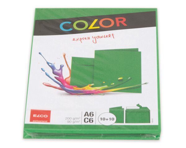 Couvert-Set Color A6 & C6 grün, Haftklebeverschluss  Farbige Couverts, Couverts, Couverts ohne Fenster, Elco Couvert-Marken, Color, Blöcke, Hefte & Papier, Schreibkarten