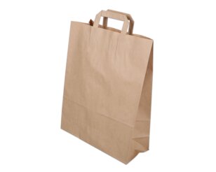 Papiertasche mit Flachhenkel, braun, Hochformat, 32x13x41  Tragetaschen mit Flachhenkel, Papiertaschen & Boxen