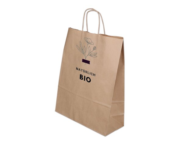 Bedruckbare Papiertasche mit Kordel, braun, 32x41  Bedruckbare Tragetaschen, Papiertaschen & Boxen, Personali­sieren & Bedrucken