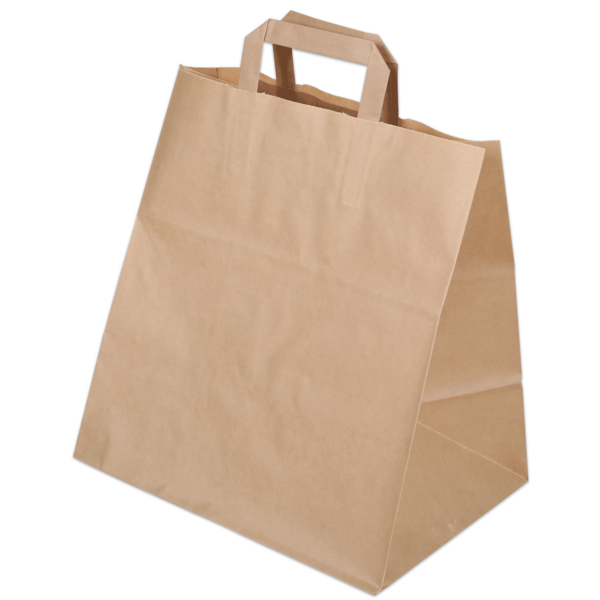 Tragtasche aus Papier braun Tragetaschen für Take Away, Take-Away