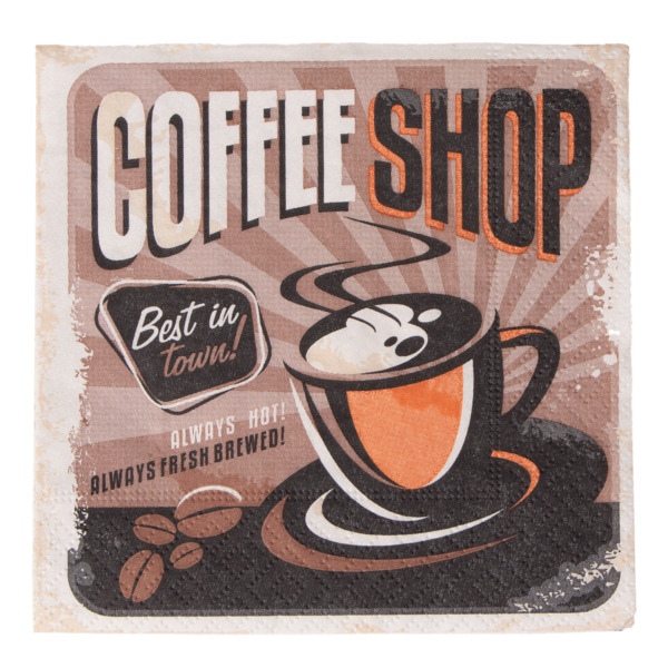 Serviette "Coffee Shop", 24 x 24 cm Partyservietten, Servietten bedruckt, Servietten, Servietten & Partyartikel