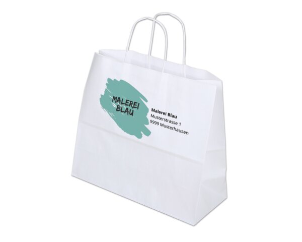 Bedruckbare Papiertasche mit Kordel, weiss 32x28  Bedruckbare Tragetaschen, Papiertaschen & Boxen, Personali­sieren & Bedrucken