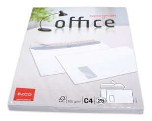 Enveloppe Office C4 fenêtre à gauche,  patte autocollante  Enveloppes avec fenêtre, Enveloppes, Marques d'­enveloppes Elco, Office