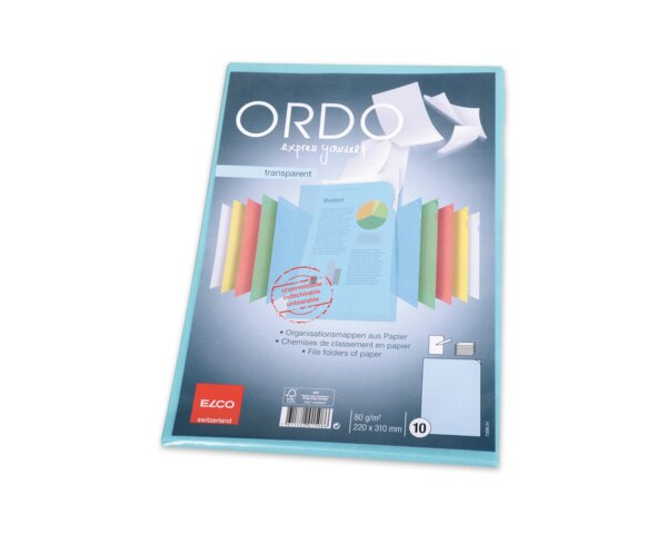 Ordo blau-transparent, 80 g/m² Ordo transparent, Ordo Organisations­mappen, Organisieren & Präsentieren