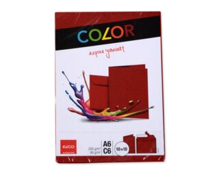 Couvert-Set Color A6 & C6 rot, Haftklebeverschluss Couverts