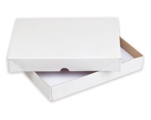 Falt-Päckli für Format A4, 48mm hoch, aus weissem Karton Versandboxen, Verpackung & Versand