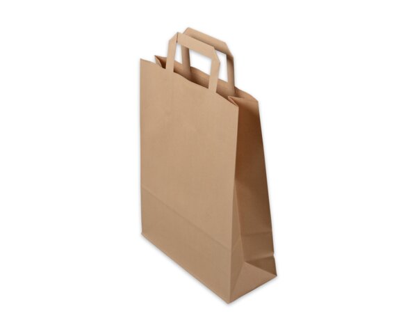 ELCO Papiertragetasche braun 26x10x33 Grosspackung  Papiertaschen & Boxen, Tragetaschen mit Flachhenkel