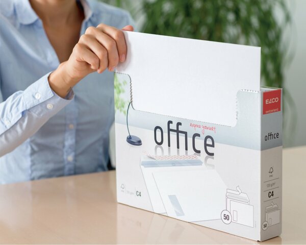 Enveloppe Office C4 sans fenêtre, patte autocollante  Enveloppes sans fenêtre, Enveloppes, Marques d'­enveloppes Elco, Office
