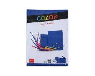 Couvert-Set Color A5 & C5 blau, Haftklebeverschluss Couverts